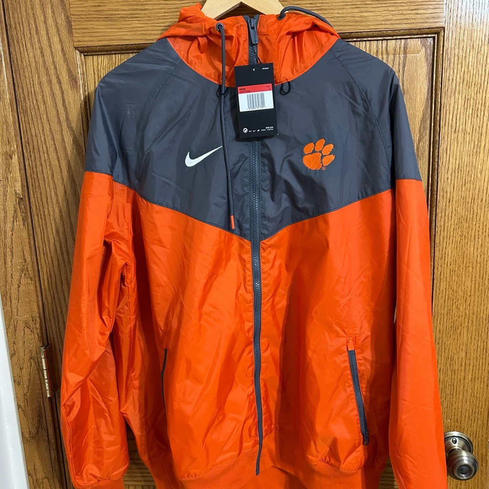 Nike  Clemson Tigers Windbreaker Jacket with Hood. Nike sample.